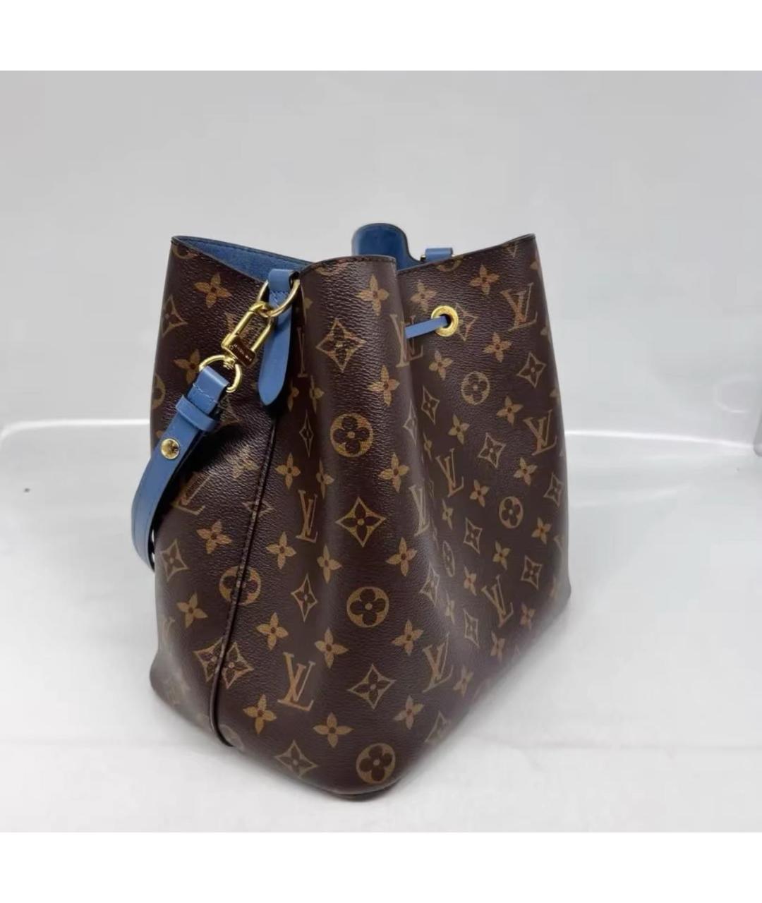 LOUIS VUITTON Коричневая кожаная сумка через плечо, фото 5