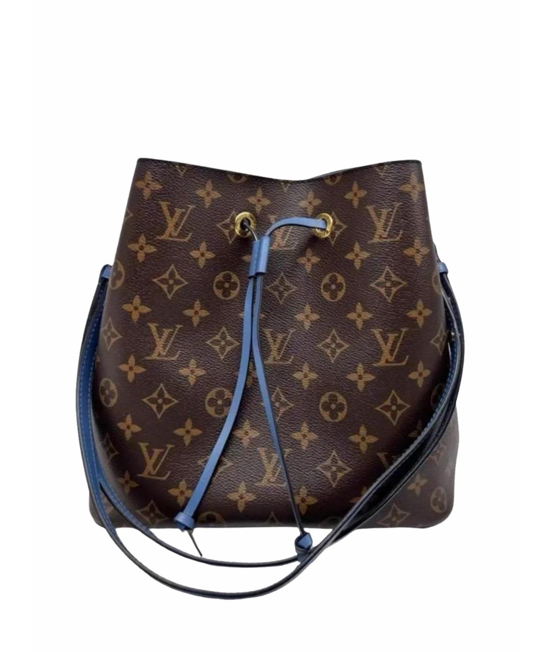 LOUIS VUITTON Коричневая кожаная сумка через плечо, фото 10