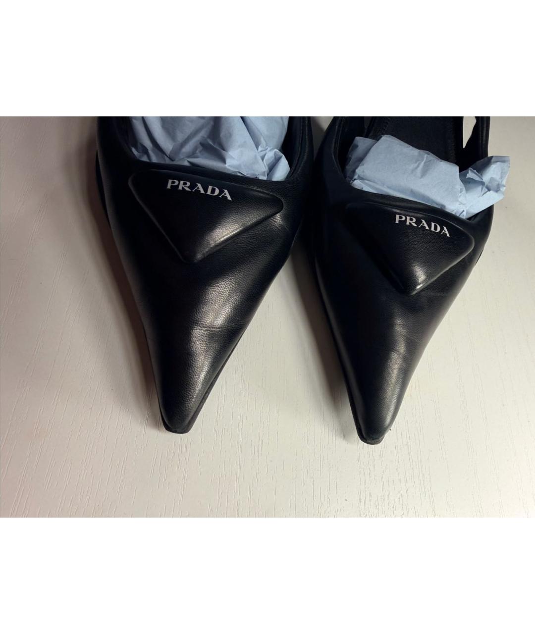 PRADA Черные кожаные туфли, фото 3