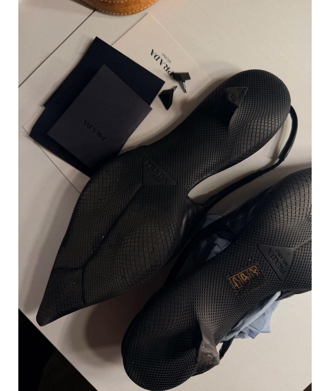 PRADA Черные кожаные туфли, фото 6