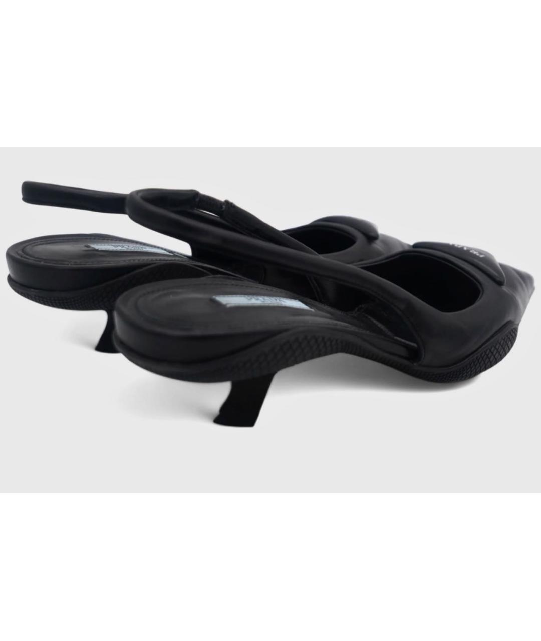 PRADA Черные кожаные туфли, фото 2