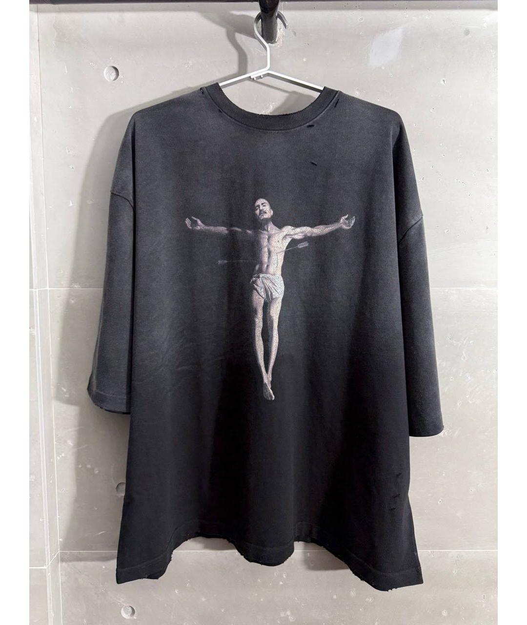 WILLY CHAVARRIA Антрацитовая хлопковая футболка, фото 3