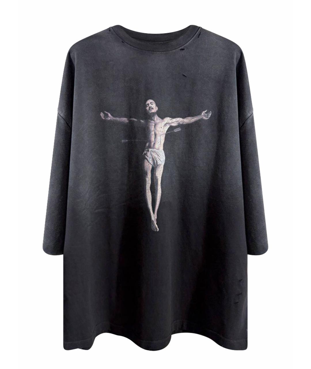 WILLY CHAVARRIA Антрацитовая хлопковая футболка, фото 1