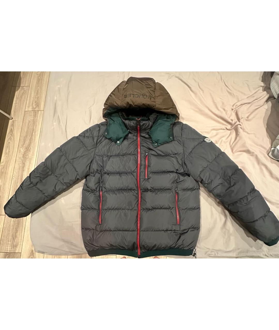 MONCLER Антрацитовый пуховик, фото 8