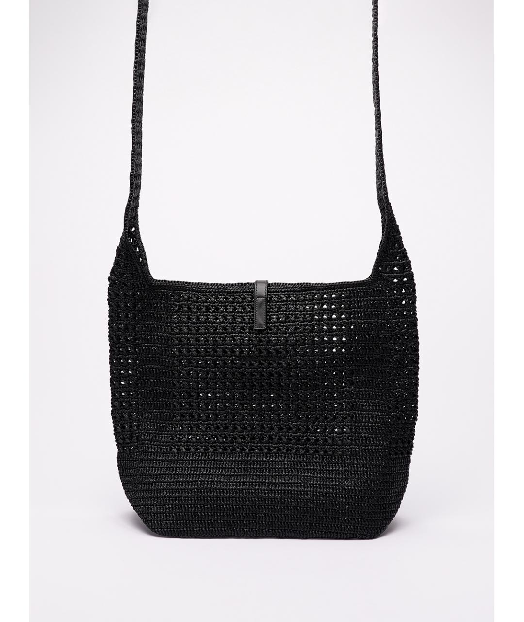 SAINT LAURENT Черная пелетеная сумка на плечо, фото 3