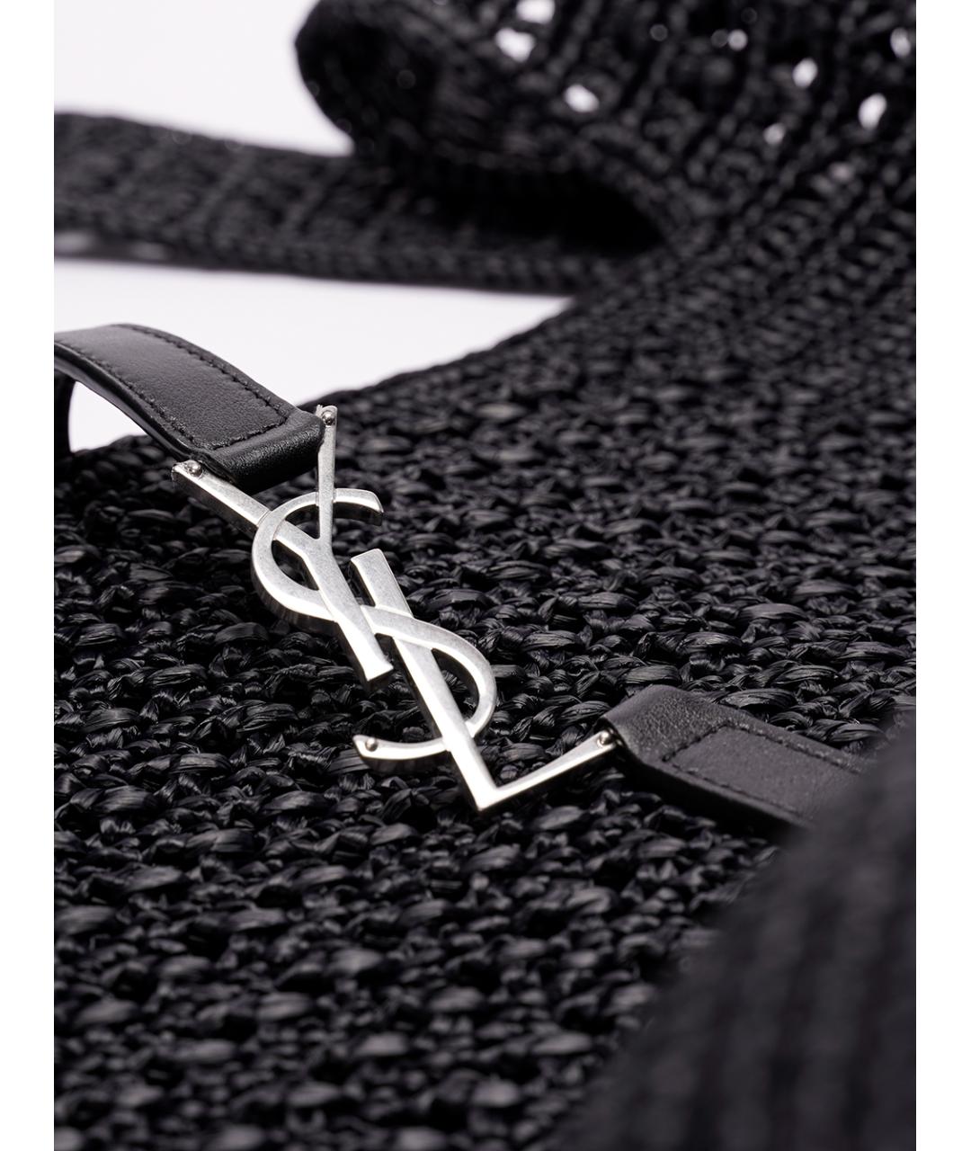 SAINT LAURENT Черная пелетеная сумка на плечо, фото 5
