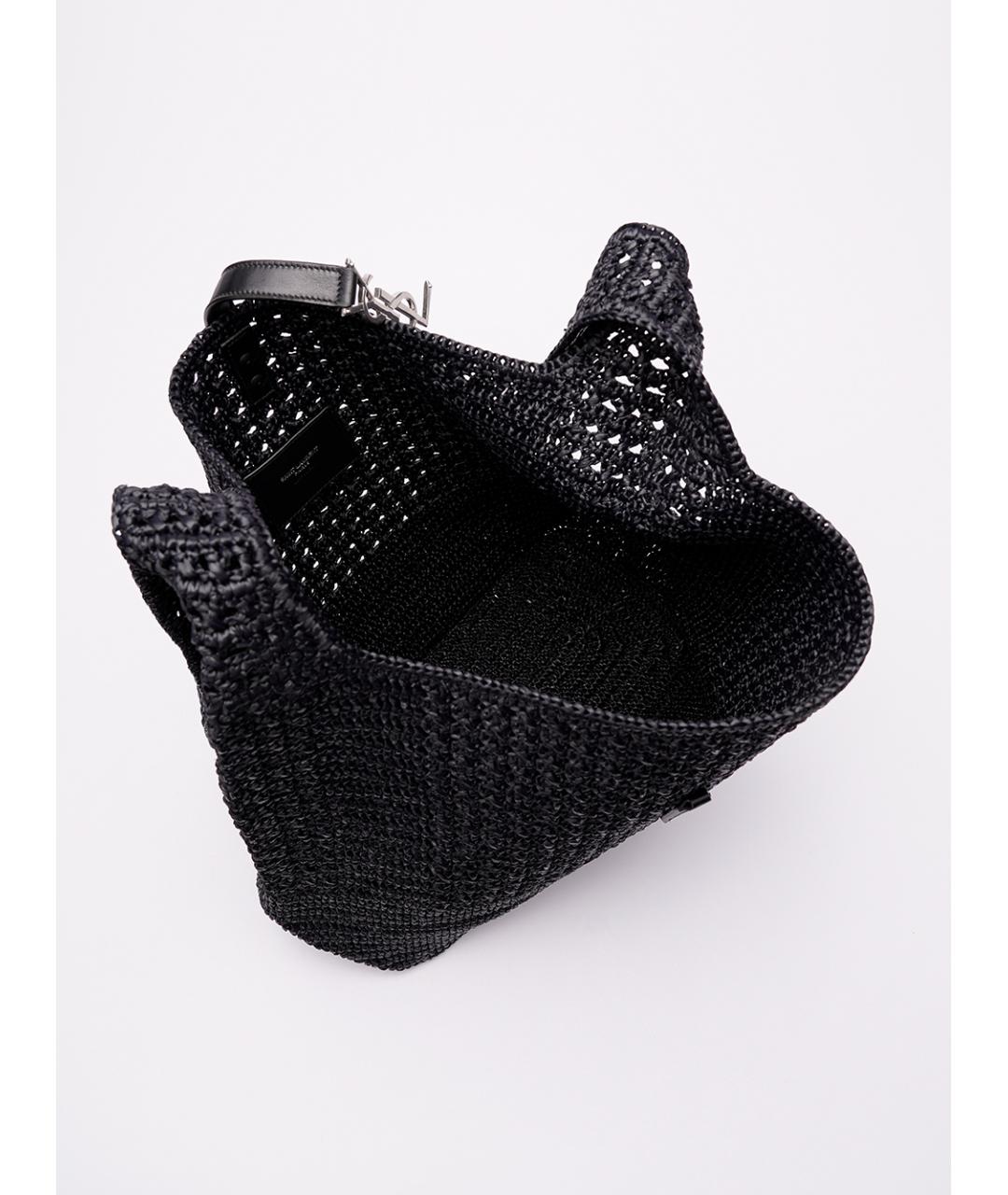 SAINT LAURENT Черная пелетеная сумка на плечо, фото 6