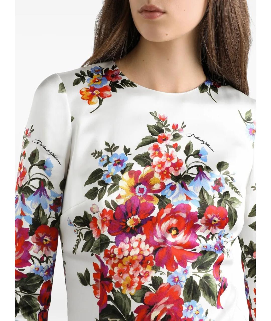 DOLCE&GABBANA Белое вискозное повседневное платье, фото 4