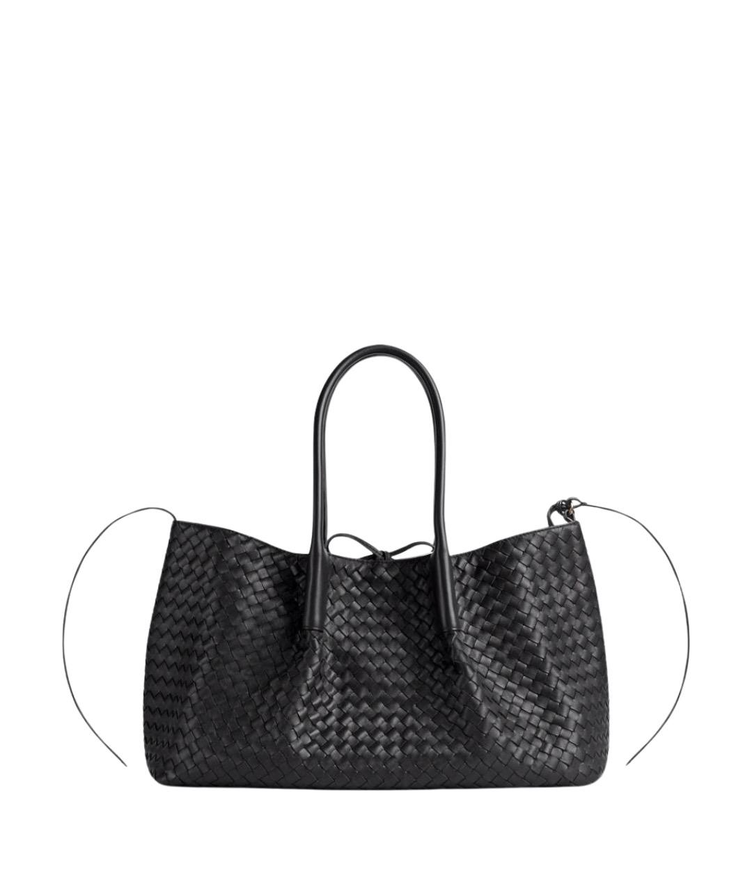 BOTTEGA VENETA Черная кожаная сумка тоут, фото 1