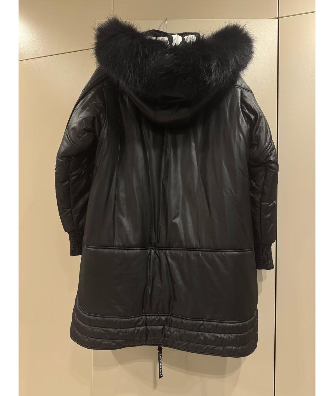 JUST CAVALLI Черный полиэстеровый пуховик, фото 3