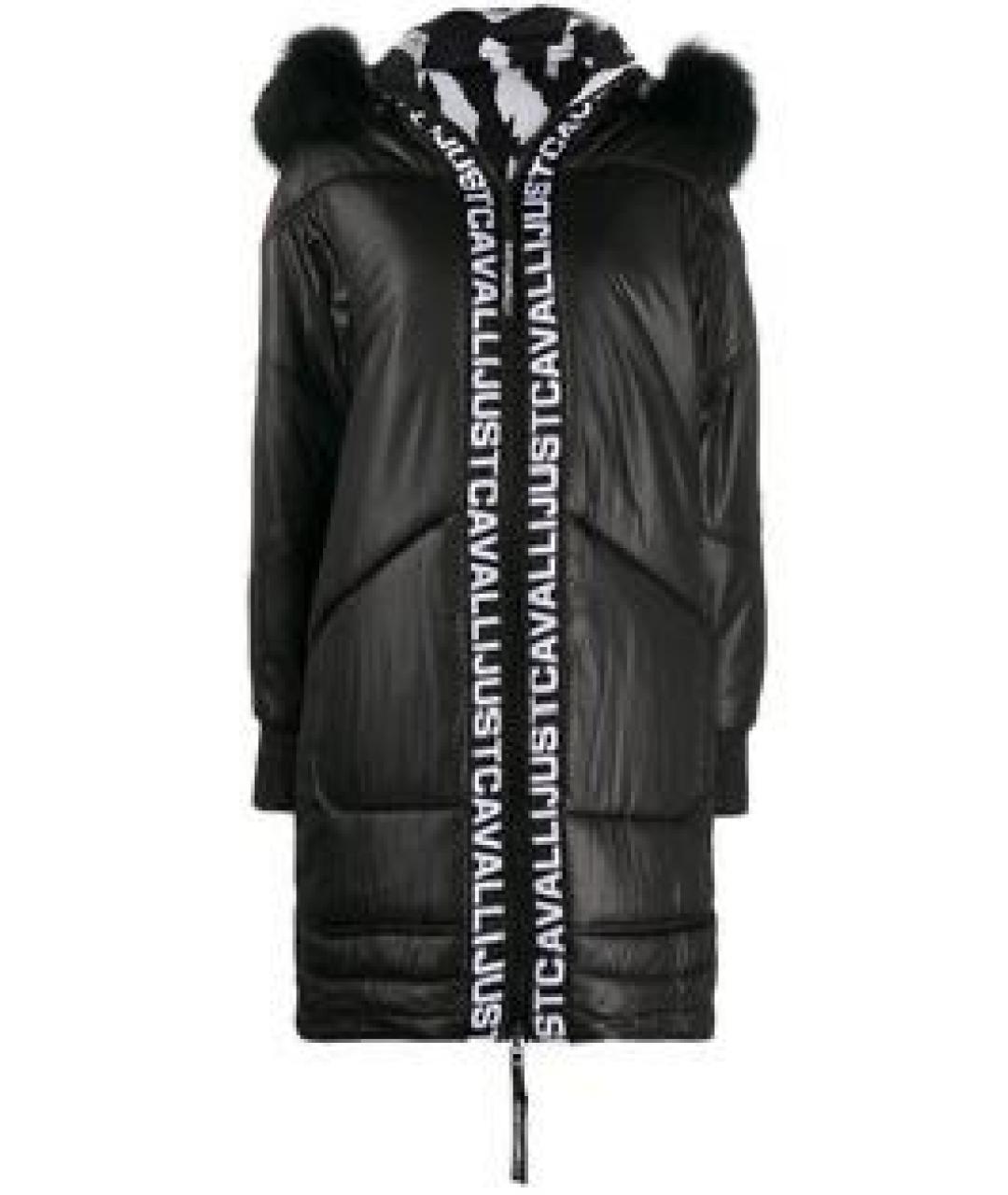 JUST CAVALLI Черный полиэстеровый пуховик, фото 1