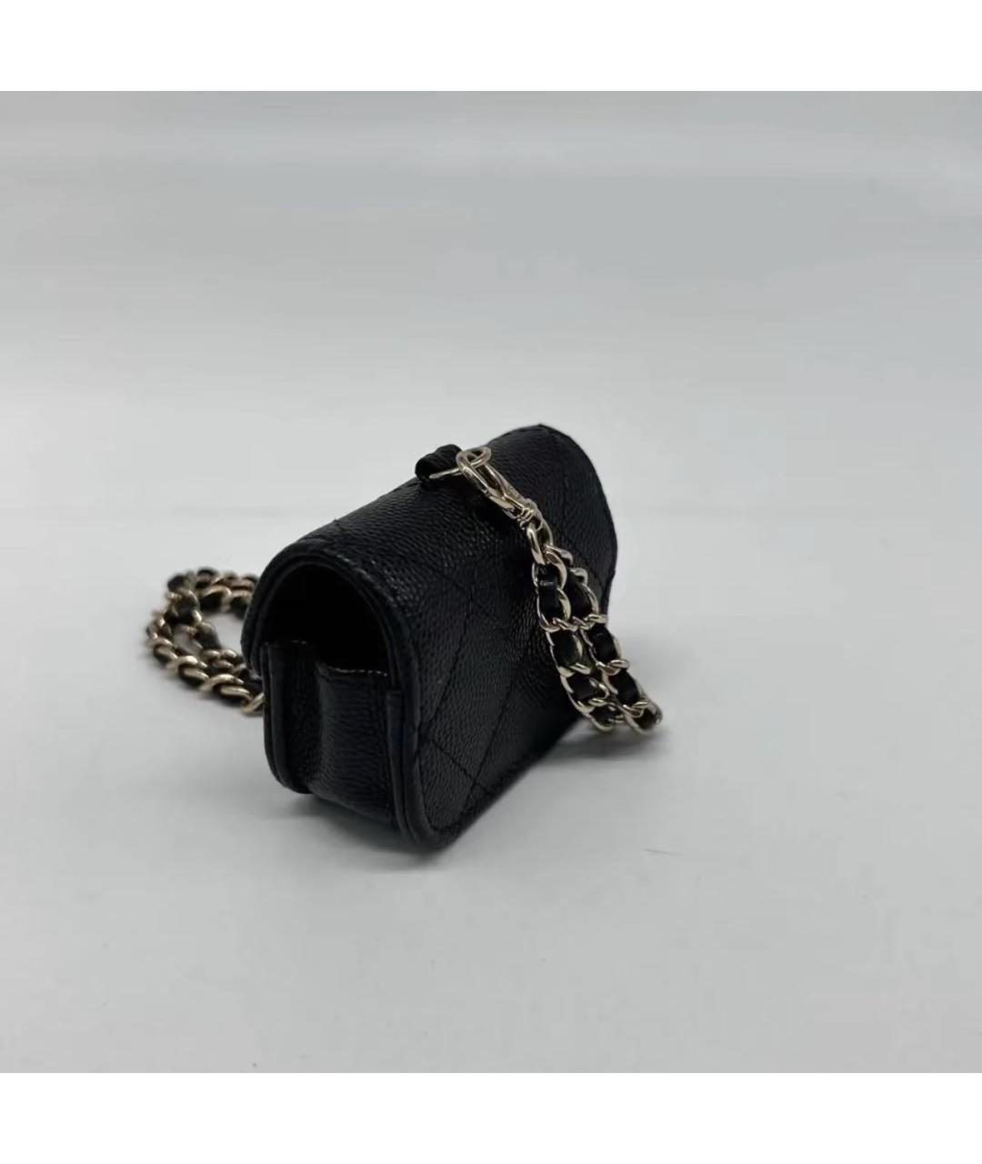 CHANEL Черная кожаная сумка через плечо, фото 6