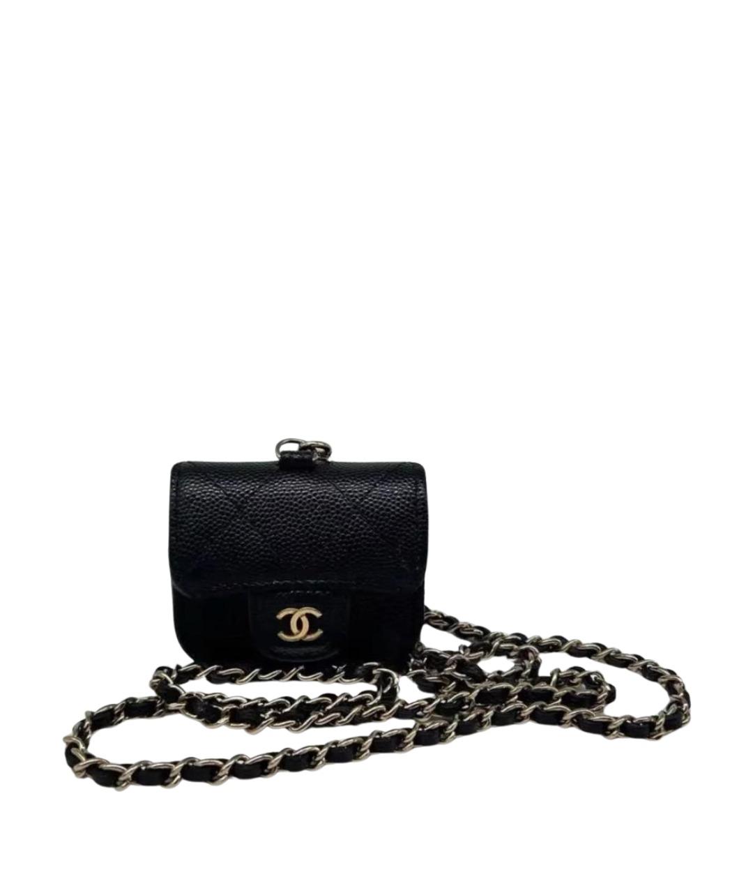 CHANEL Черная кожаная сумка через плечо, фото 1
