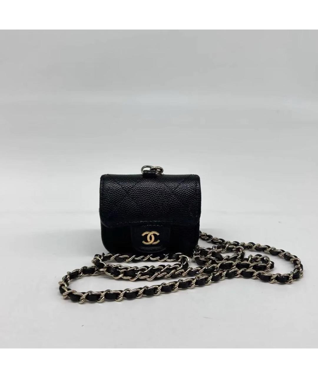 CHANEL Черная кожаная сумка через плечо, фото 9