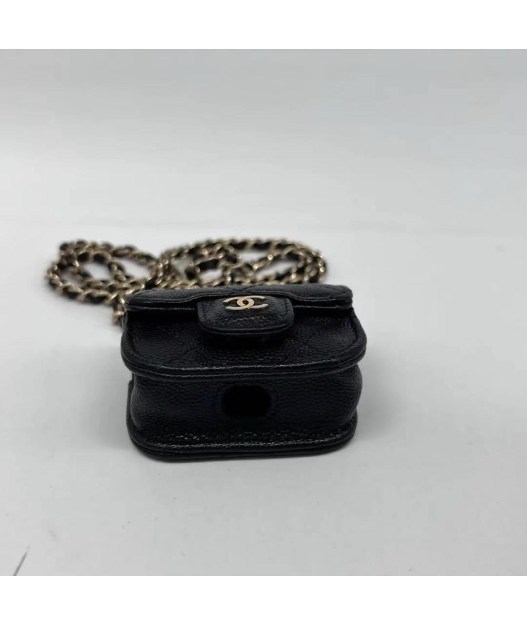 CHANEL Черная кожаная сумка через плечо, фото 8