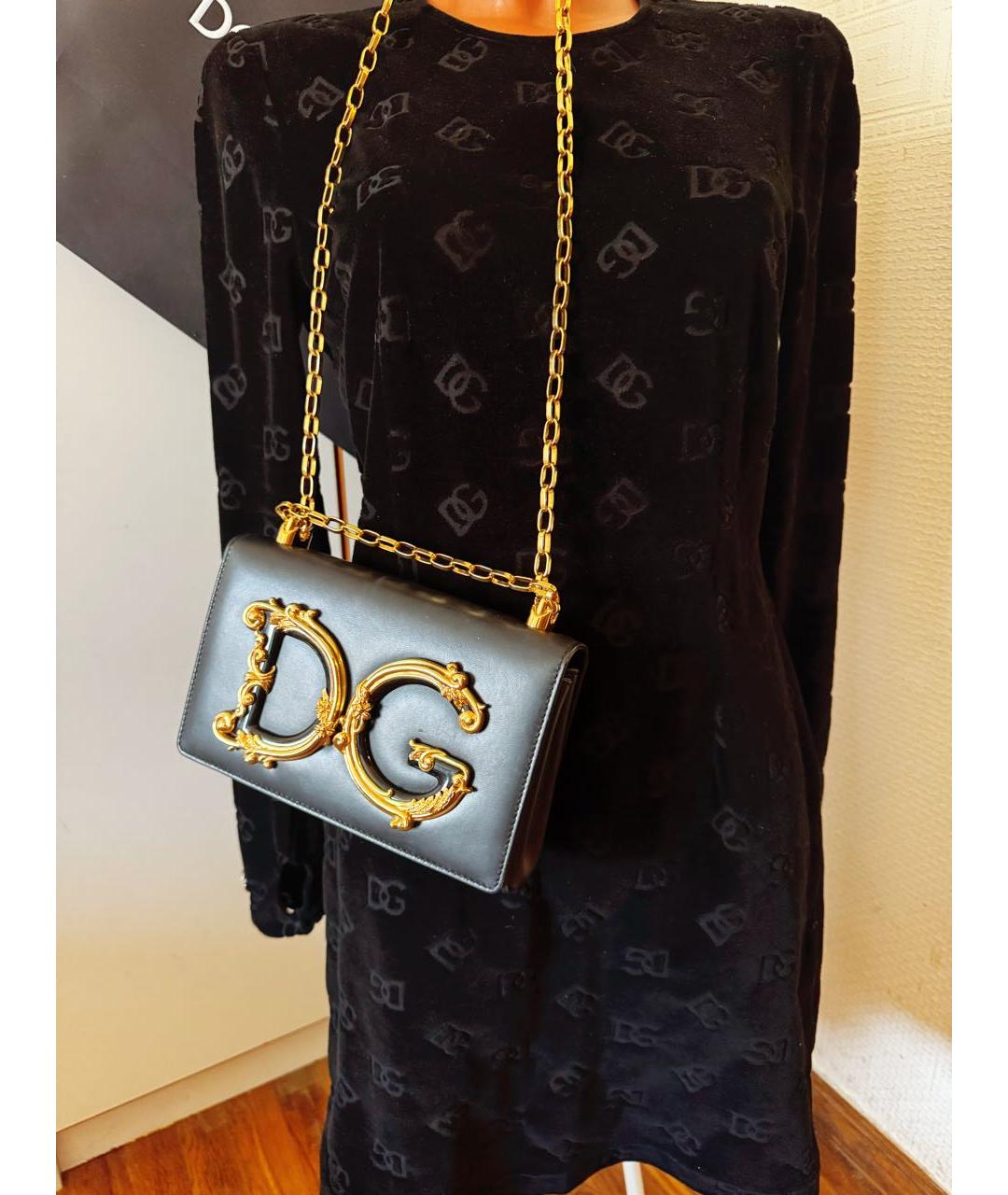 DOLCE&GABBANA Черное бархатное коктейльное платье, фото 6