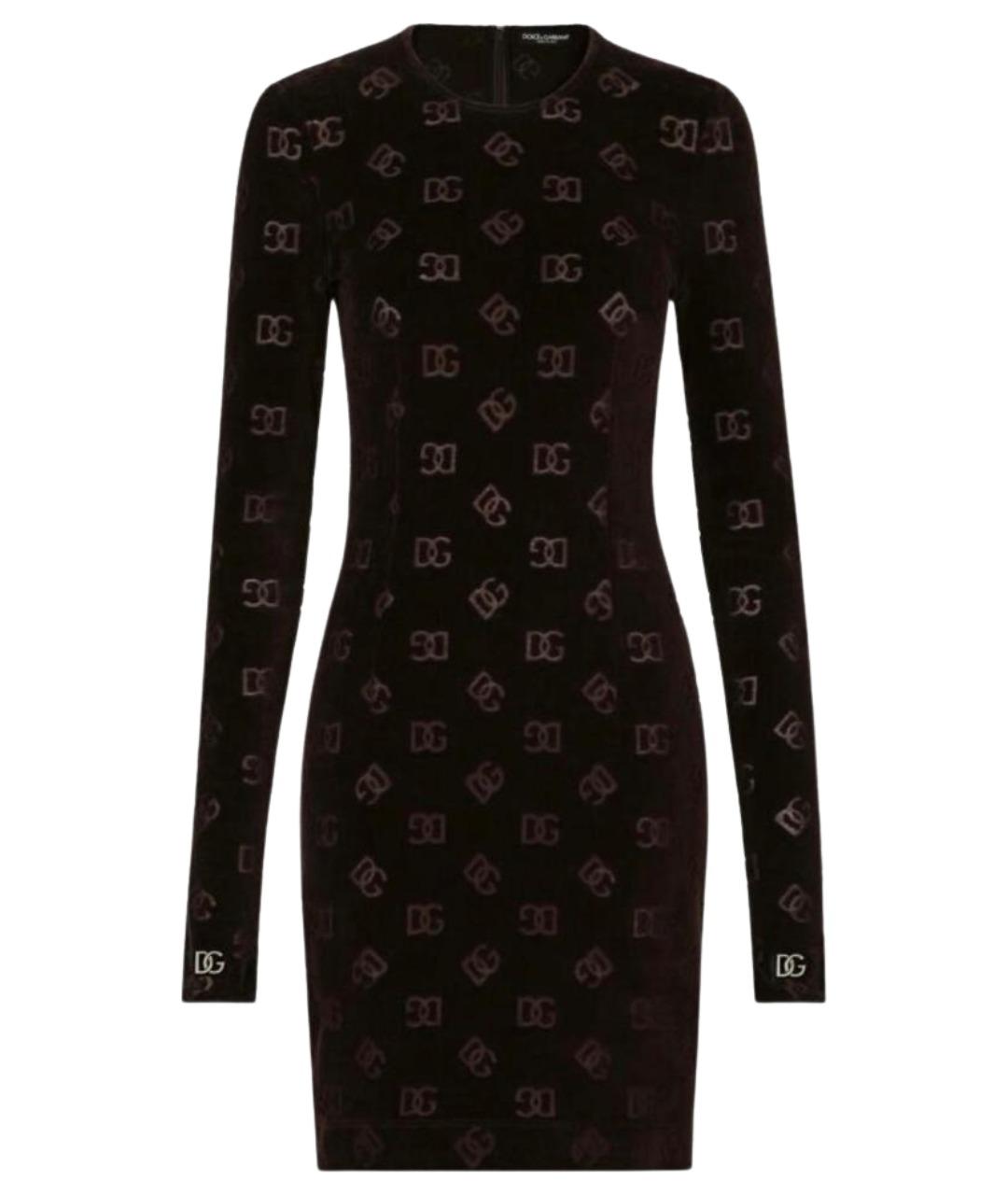 DOLCE&GABBANA Черное бархатное коктейльное платье, фото 1