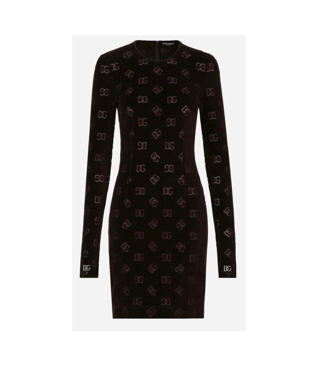 DOLCE&GABBANA Черное бархатное коктейльное платье, фото 8