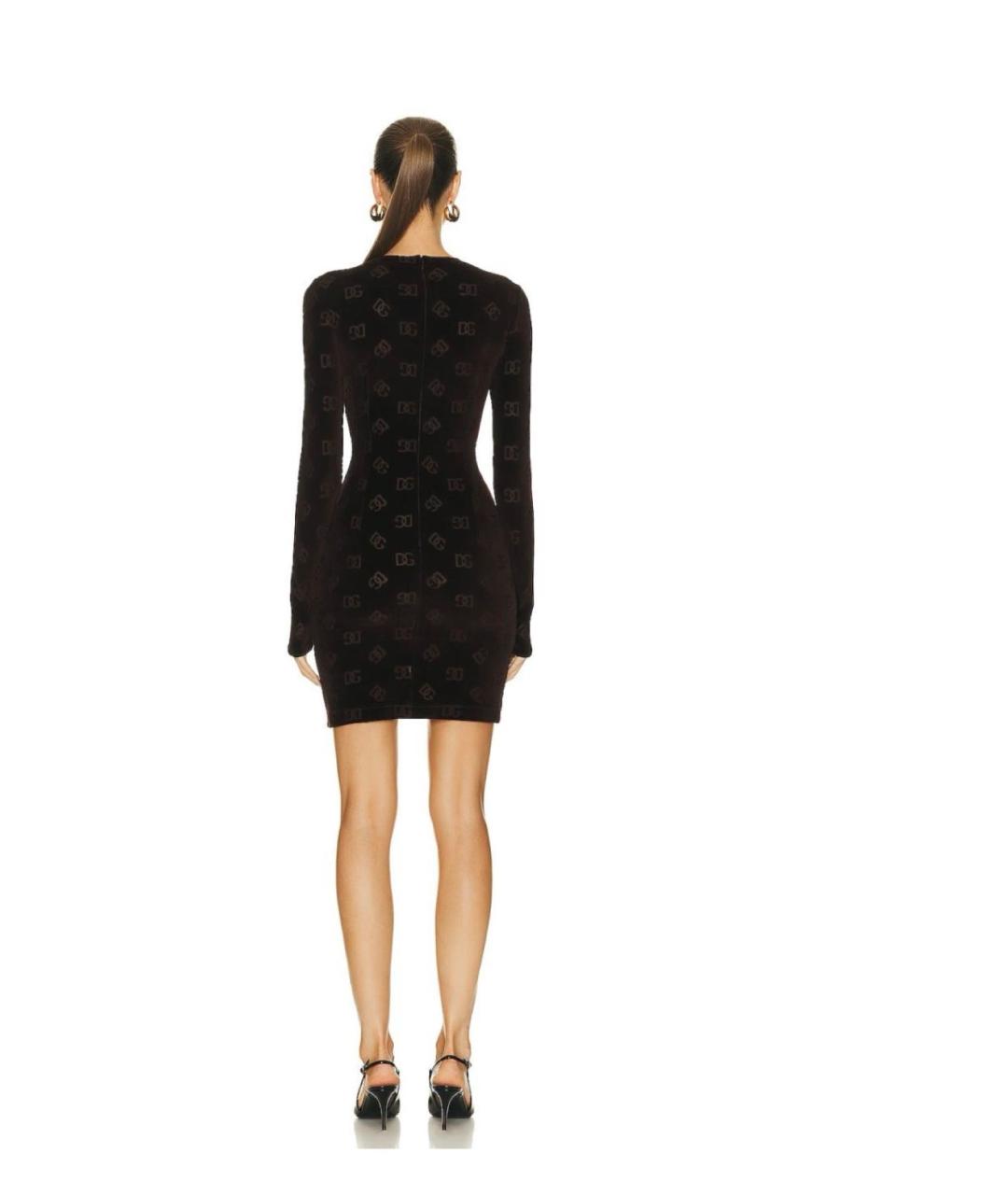 DOLCE&GABBANA Черное бархатное коктейльное платье, фото 2