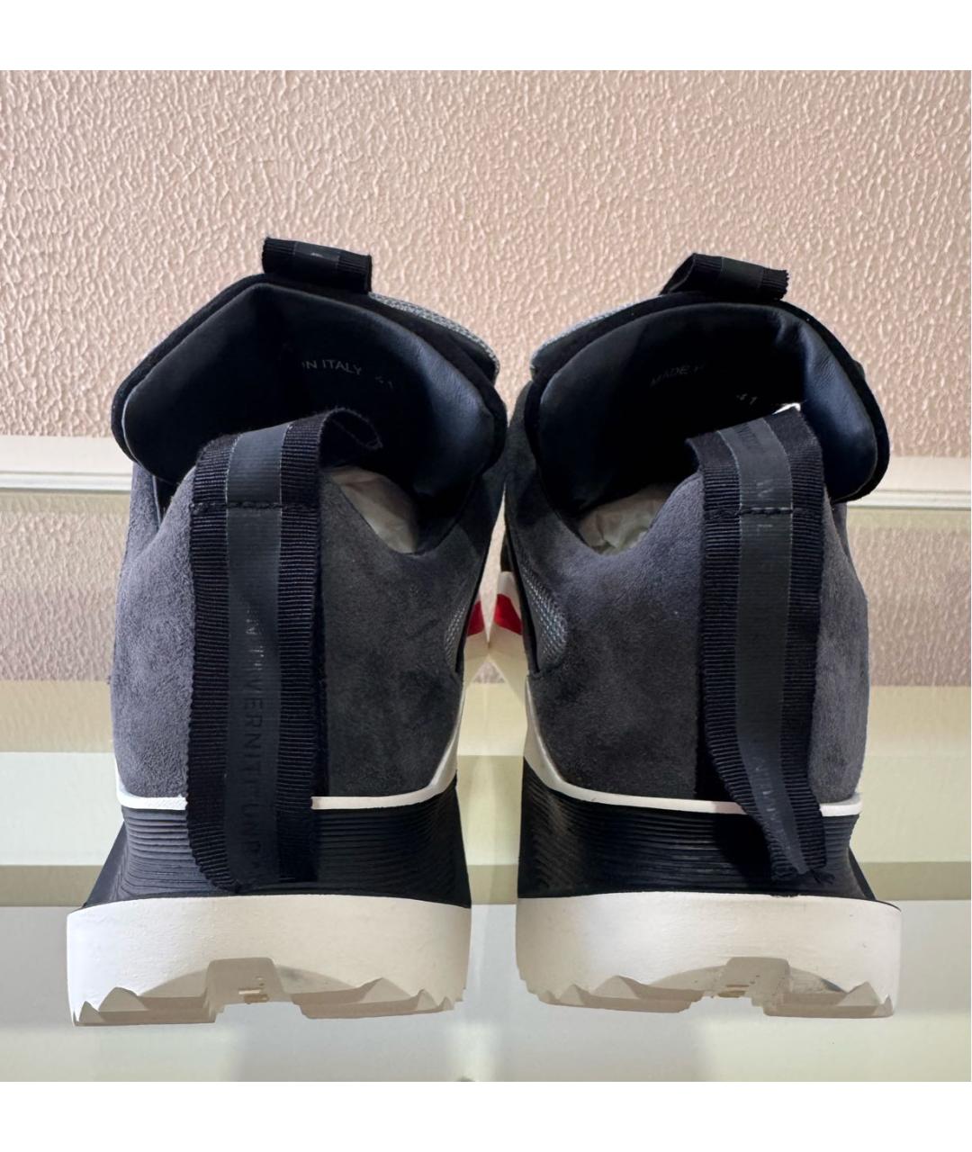 UNRAVEL PROJECT Черные кожаные низкие кроссовки / кеды, фото 6