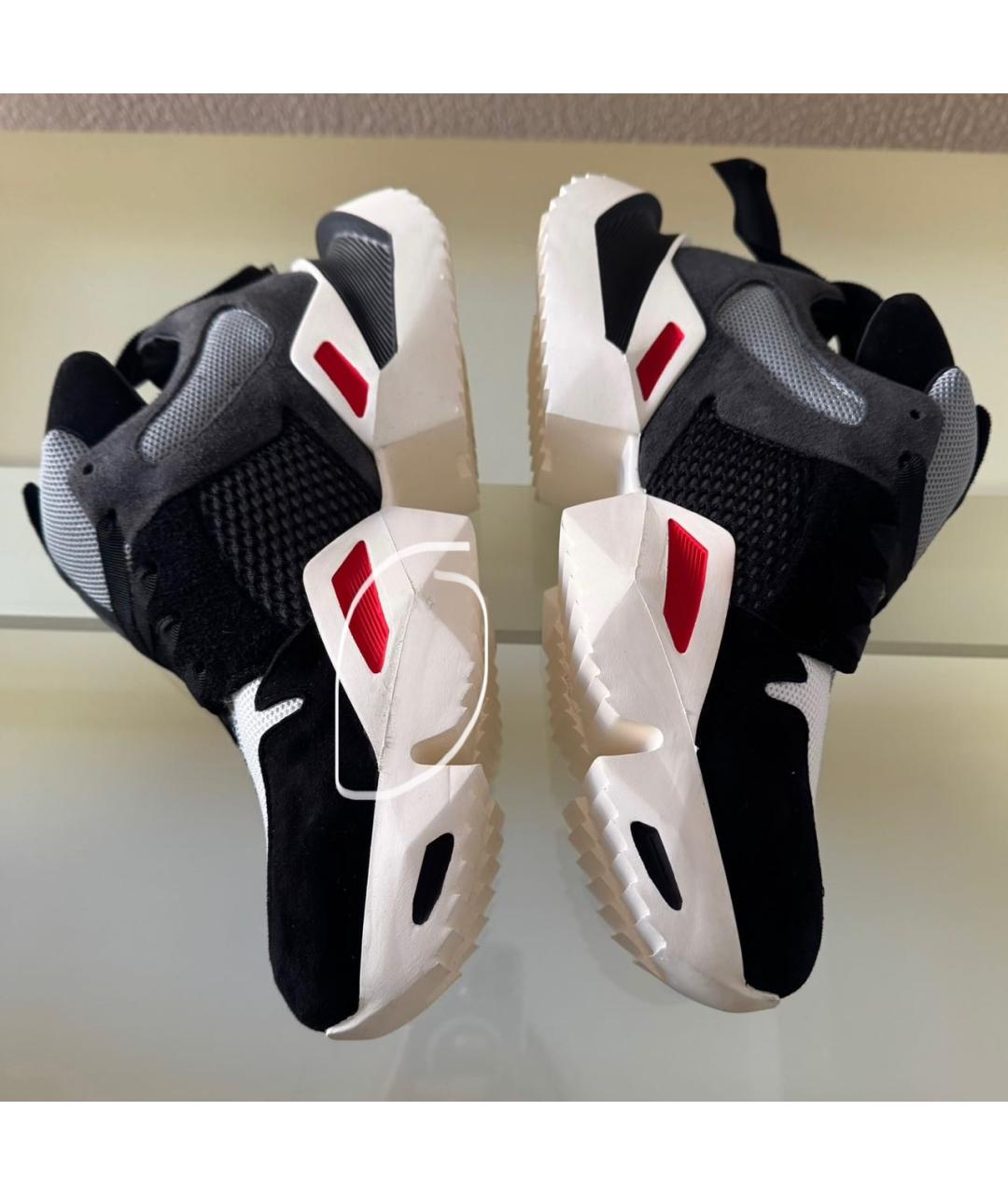 UNRAVEL PROJECT Черные кожаные низкие кроссовки / кеды, фото 5