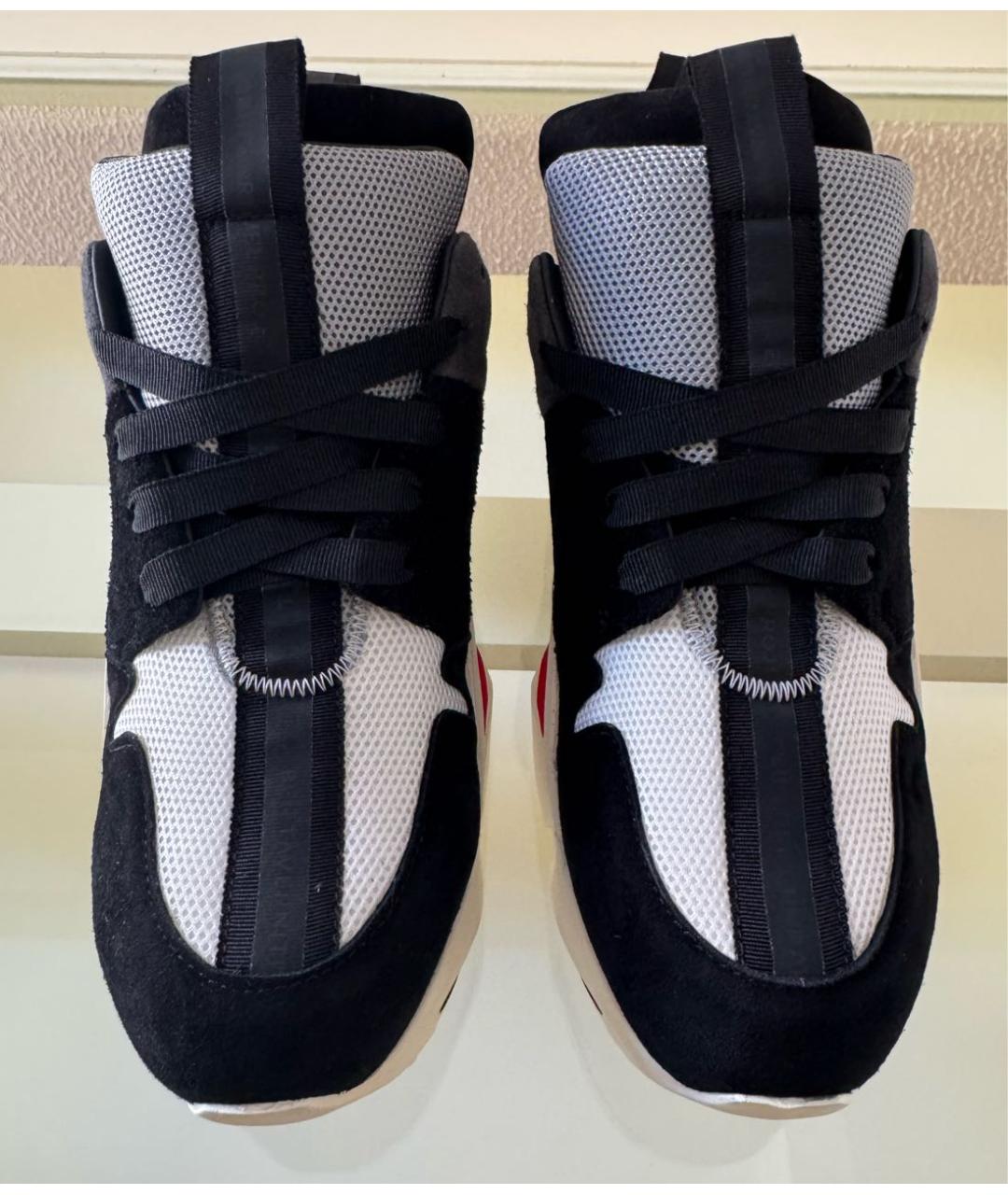 UNRAVEL PROJECT Черные кожаные низкие кроссовки / кеды, фото 4