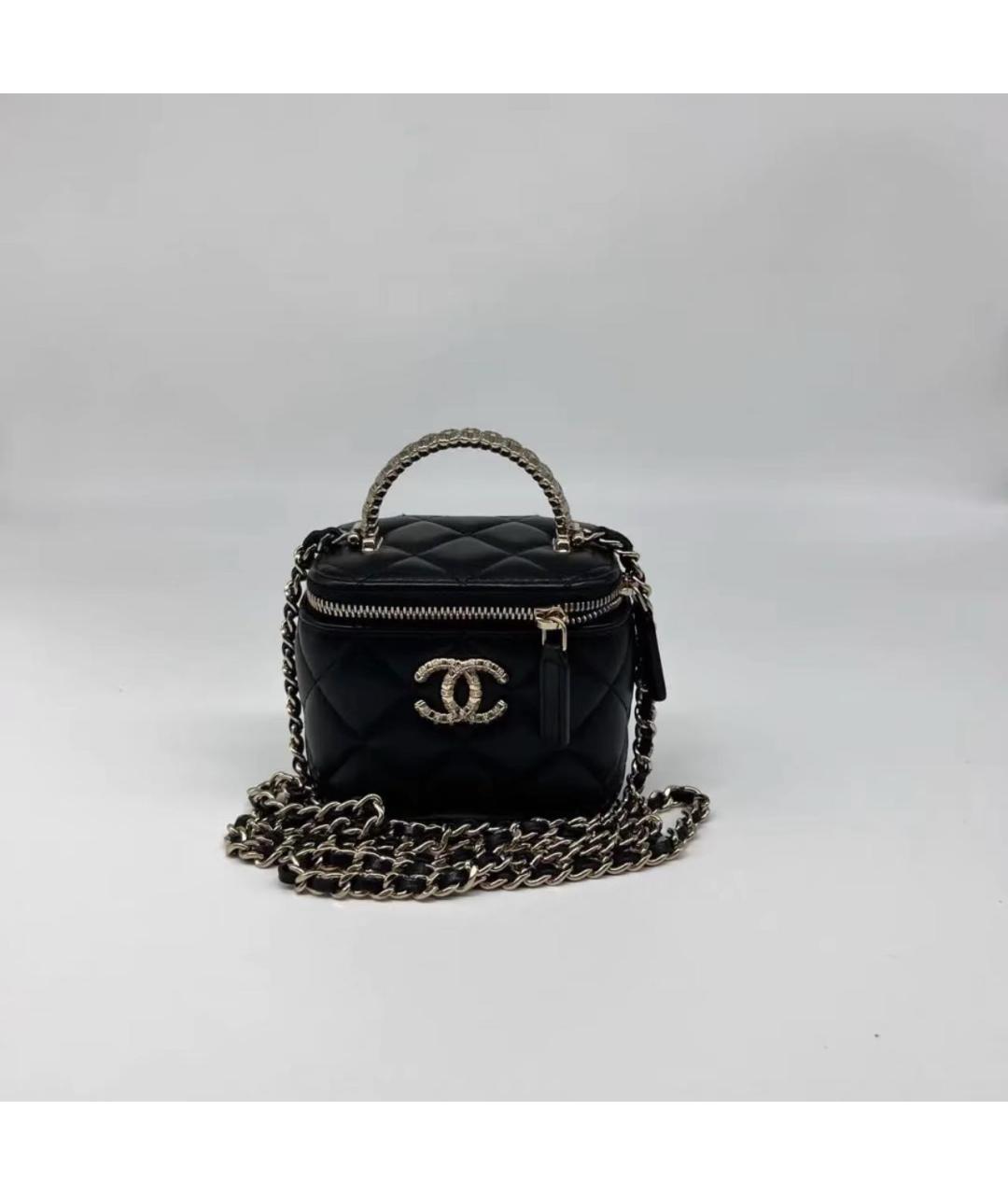 CHANEL Черная кожаная сумка через плечо, фото 8