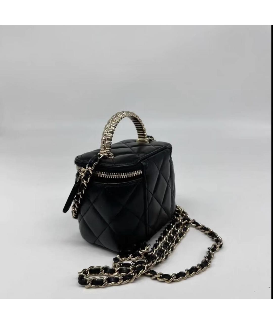 CHANEL Черная кожаная сумка через плечо, фото 7