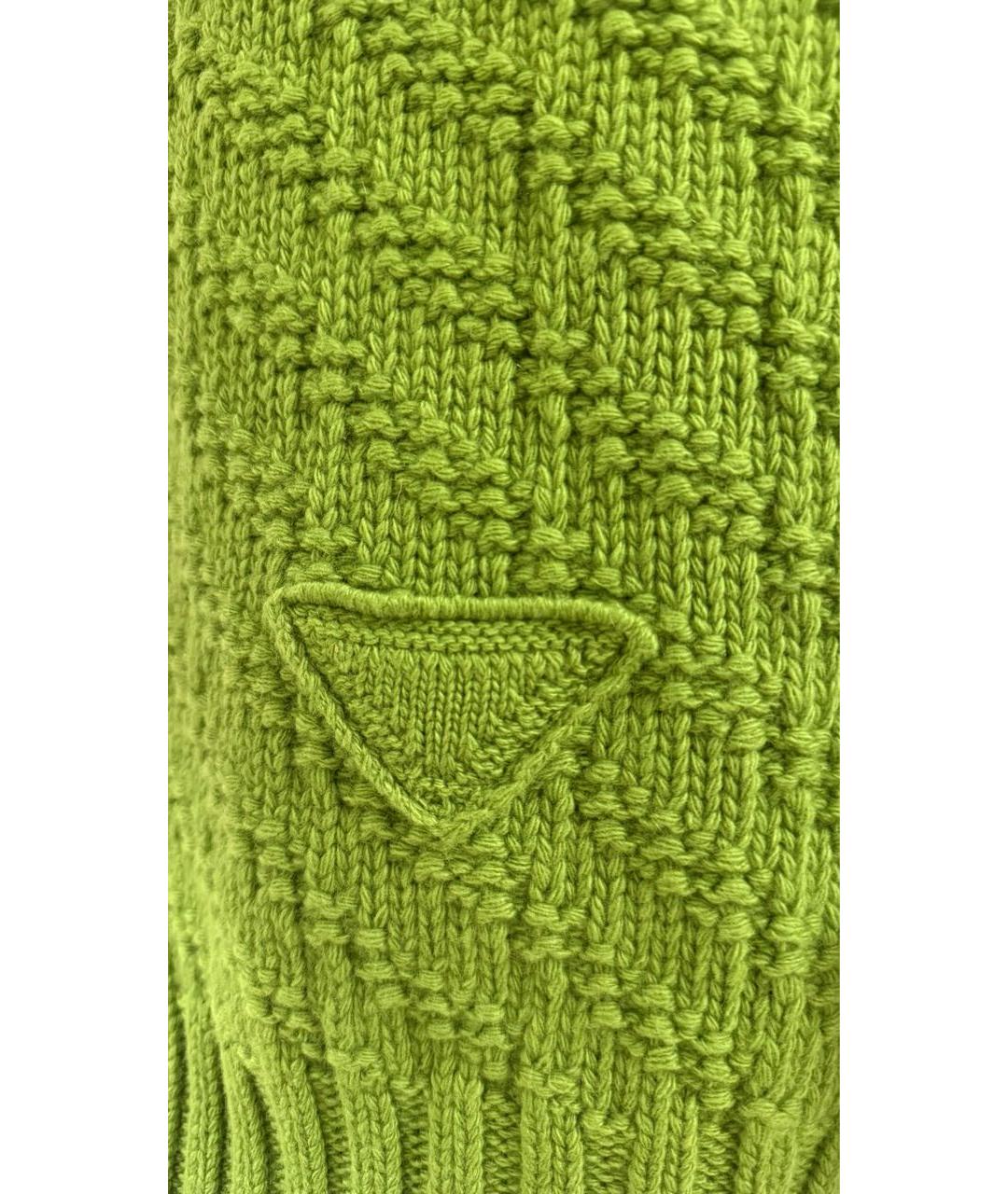 PRADA Зеленый кашемировый шарф, фото 3