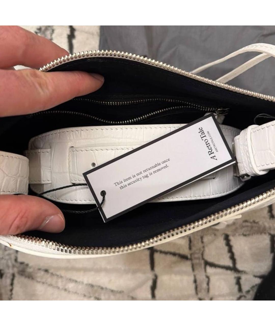 BALENCIAGA Белая кожаная сумка через плечо, фото 6