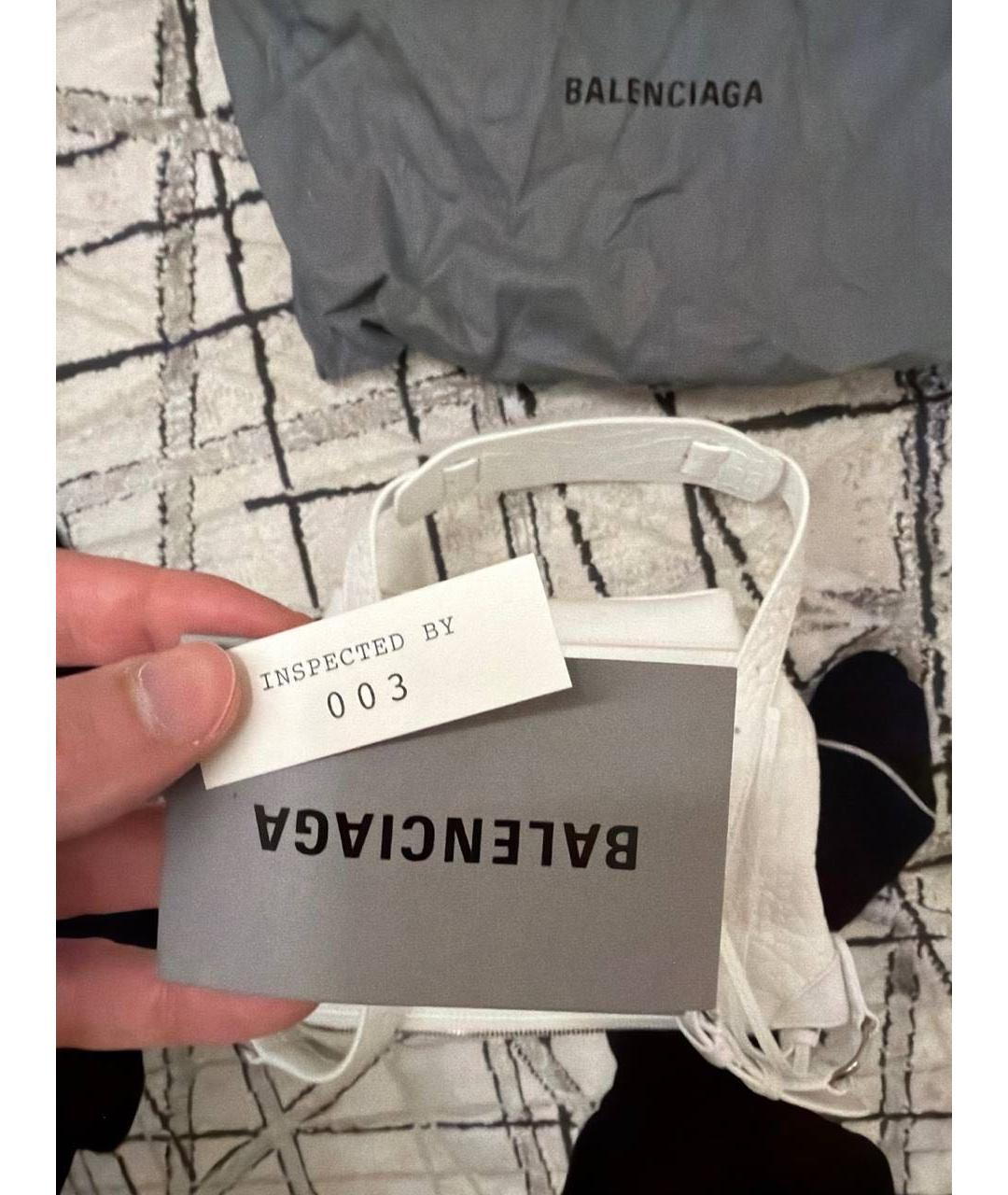 BALENCIAGA Белая кожаная сумка через плечо, фото 7