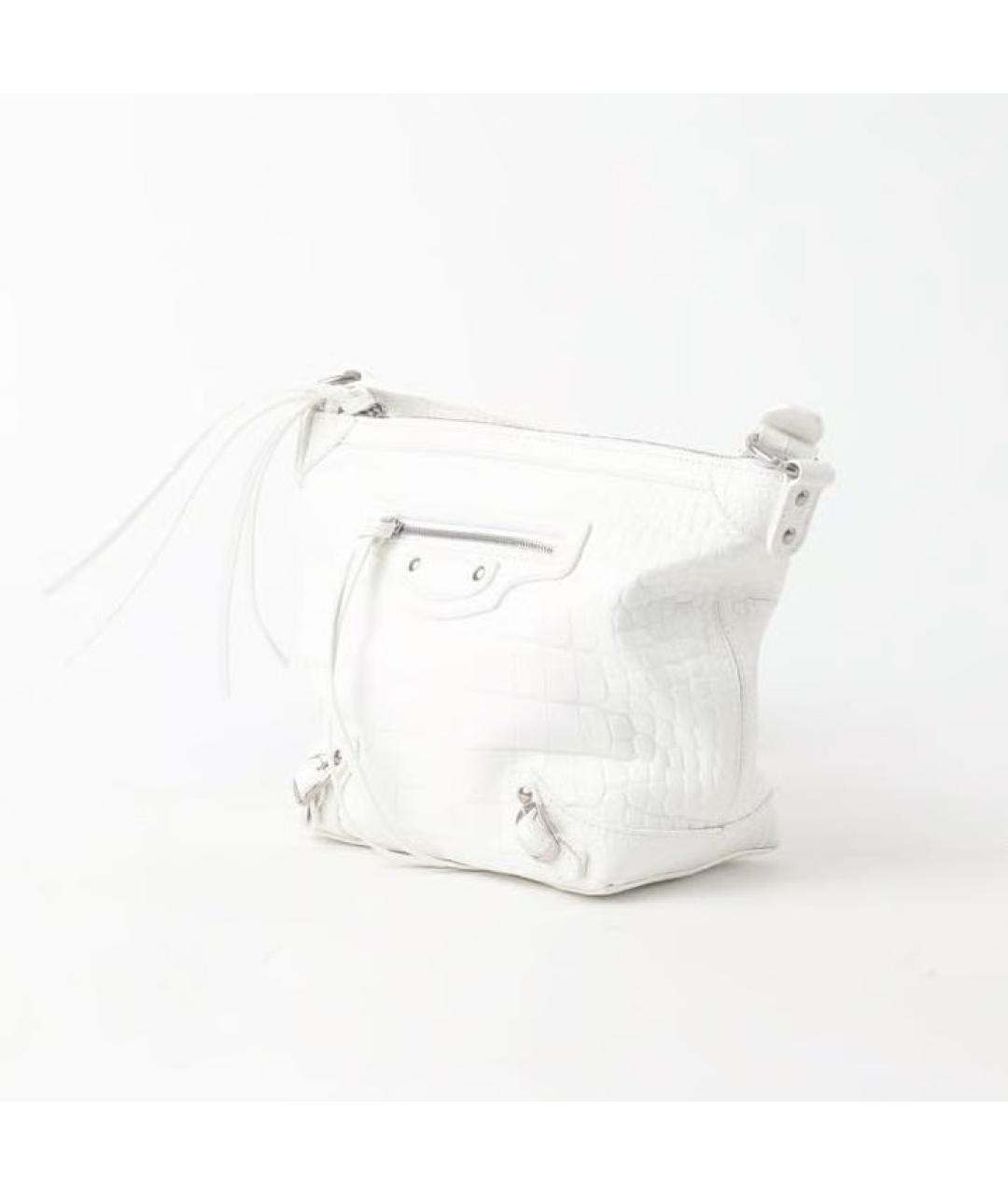 BALENCIAGA Белая кожаная сумка через плечо, фото 2