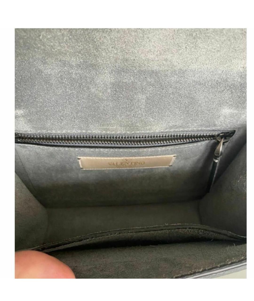 VALENTINO Серая кожаная сумка через плечо, фото 5