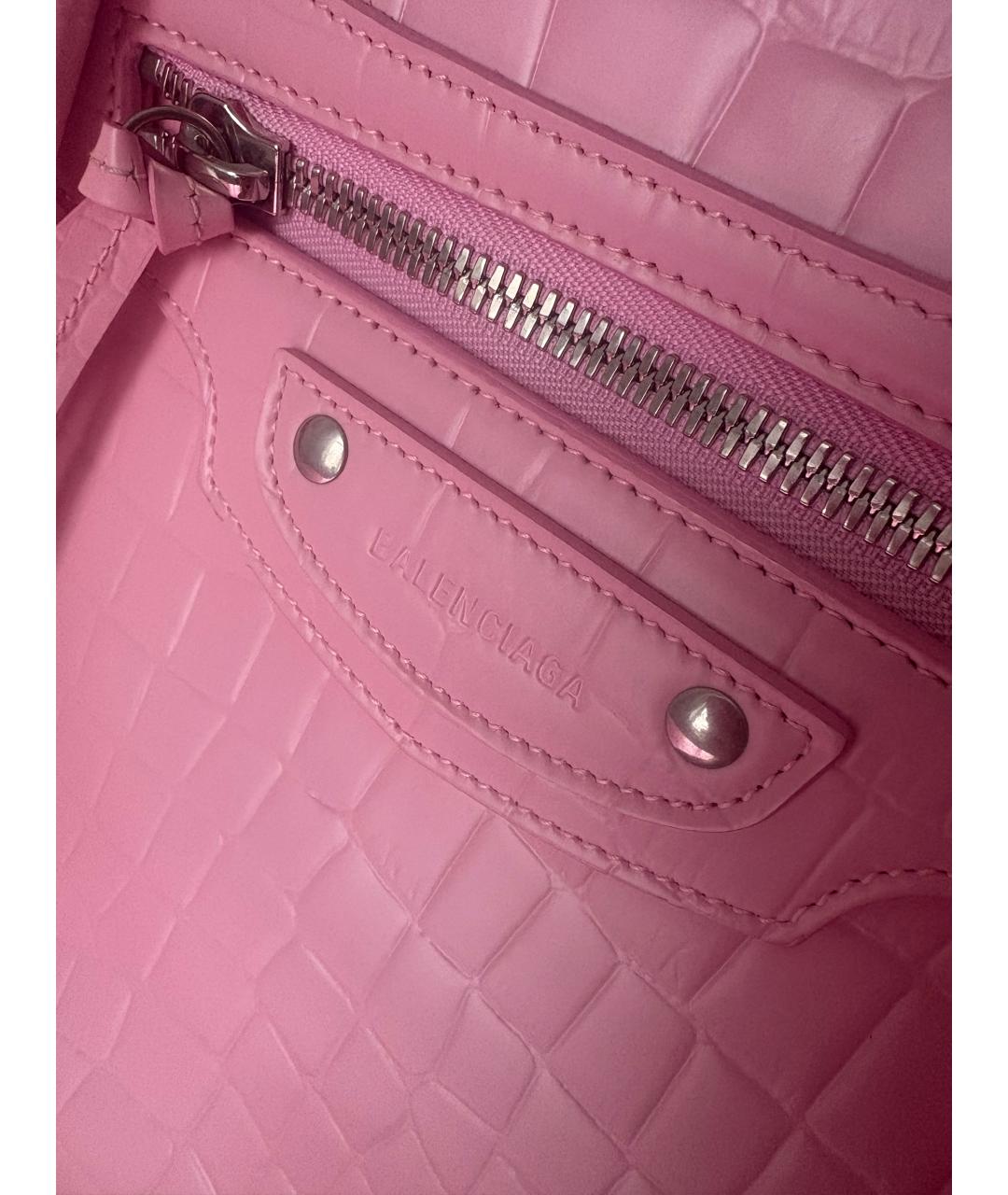 BALENCIAGA Розовая кожаная дорожная/спортивная сумка, фото 2