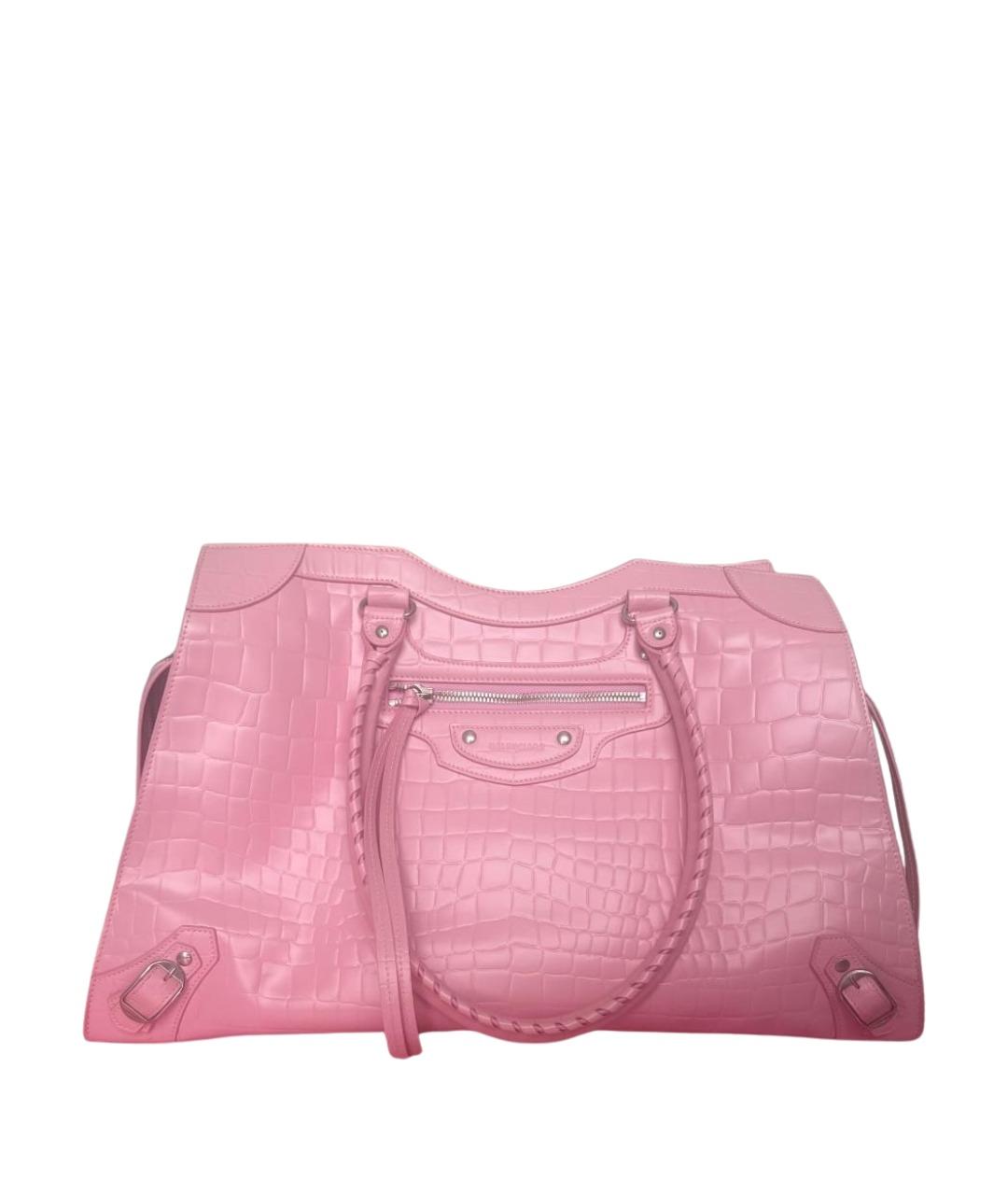 BALENCIAGA Розовая кожаная дорожная/спортивная сумка, фото 1