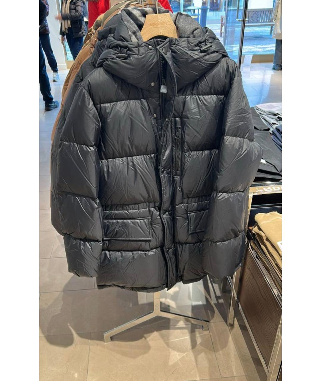 BURBERRY Черный полиамидовый пуховик, фото 5