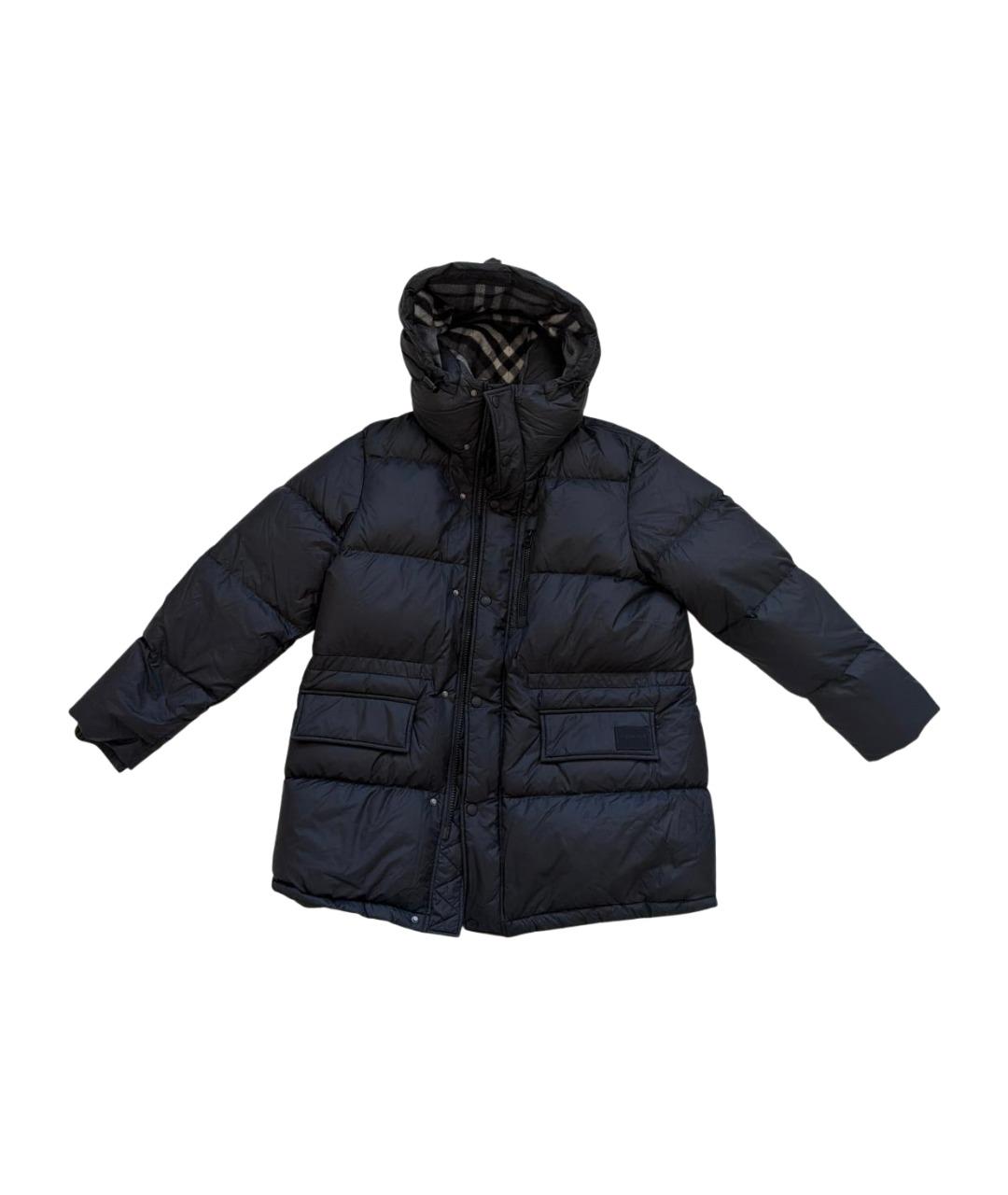 BURBERRY Черный полиамидовый пуховик, фото 1