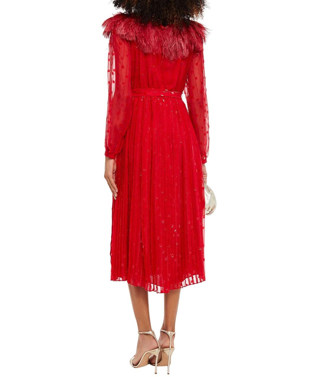 VALENTINO Красное шелковое коктейльное платье, фото 3