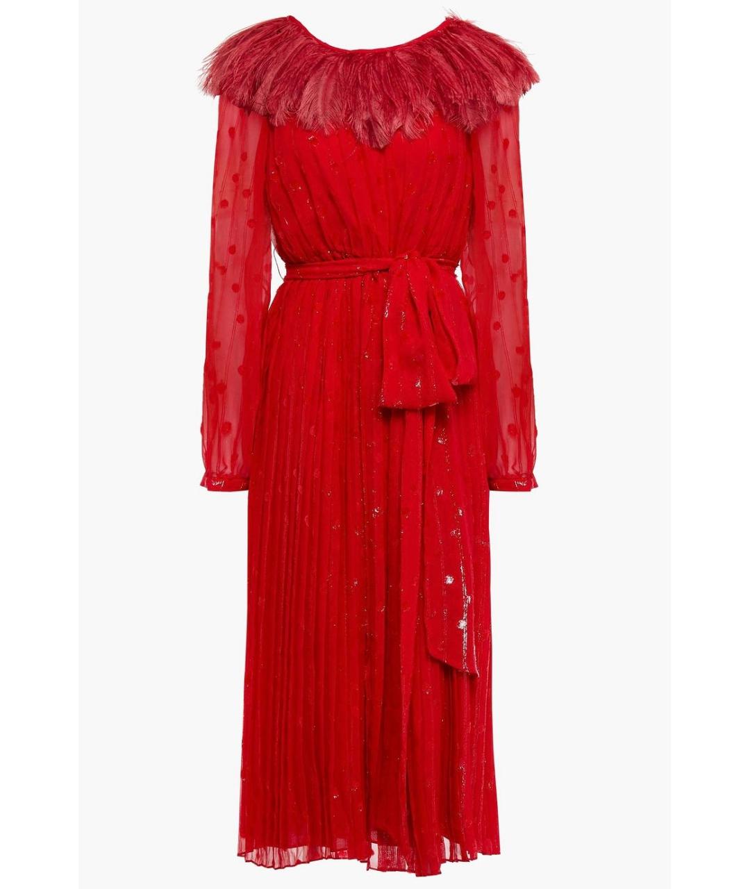 VALENTINO Красное шелковое коктейльное платье, фото 5