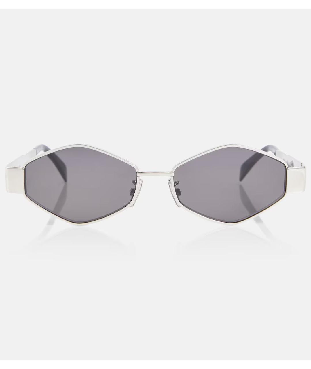 CELINE Серебряные металлические солнцезащитные очки, фото 2