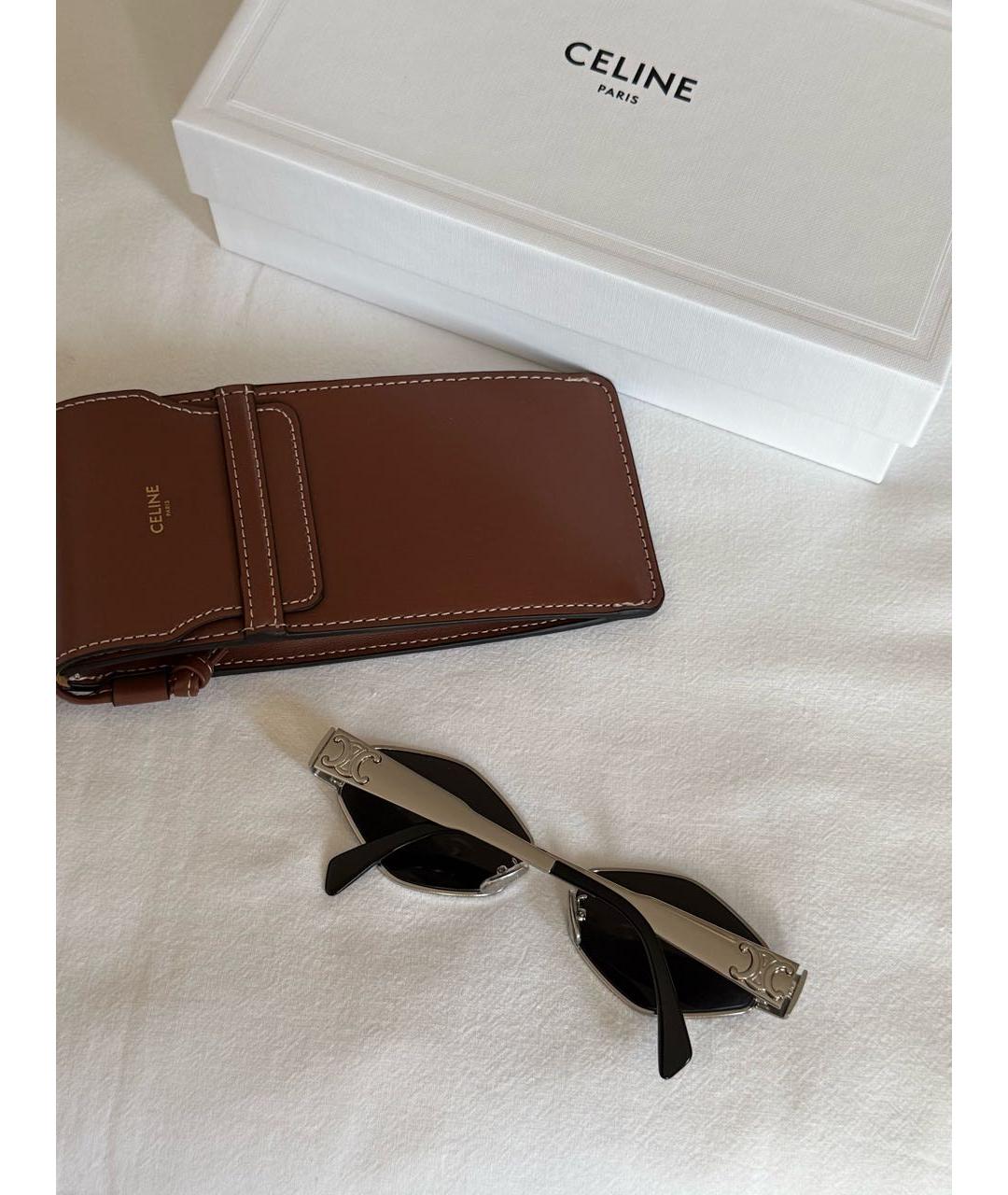 CELINE Серебряные металлические солнцезащитные очки, фото 6