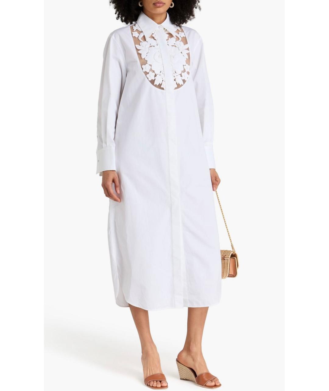 VALENTINO Белое хлопковое коктейльное платье, фото 2