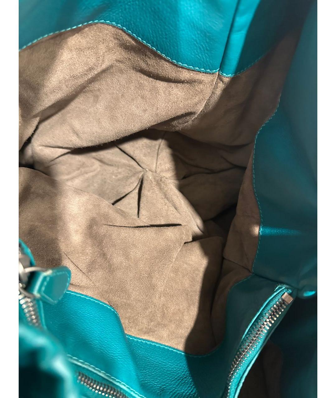 BOTTEGA VENETA Голубая кожаная сумка тоут, фото 7