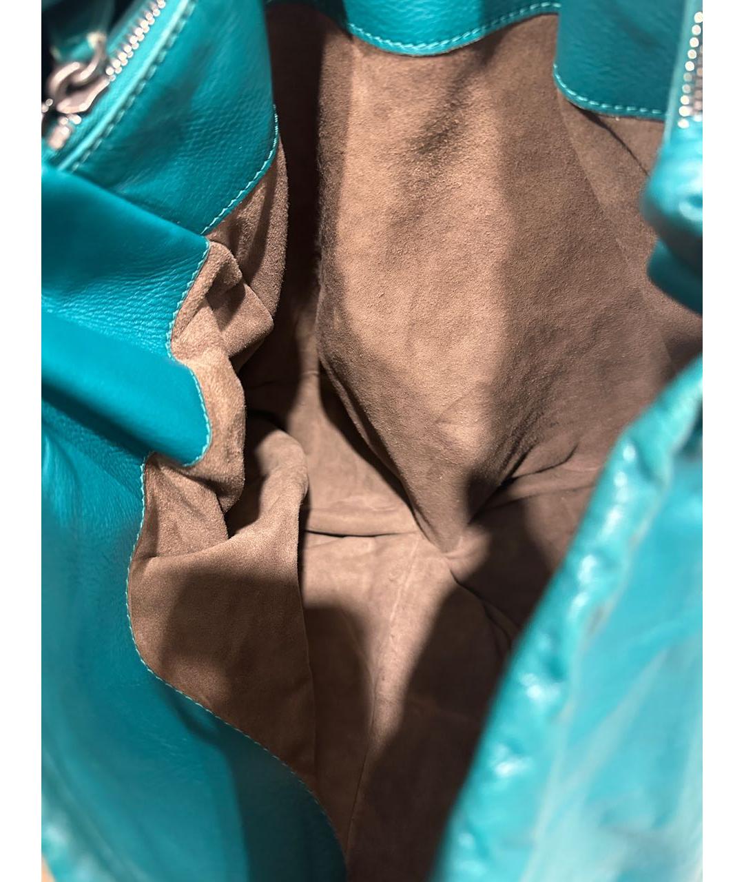 BOTTEGA VENETA Голубая кожаная сумка тоут, фото 6