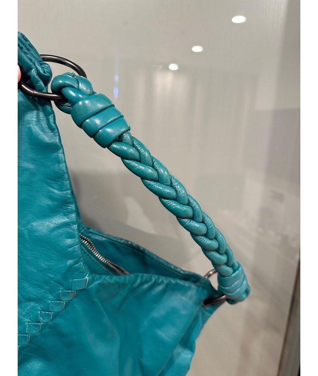 BOTTEGA VENETA Голубая кожаная сумка тоут, фото 3