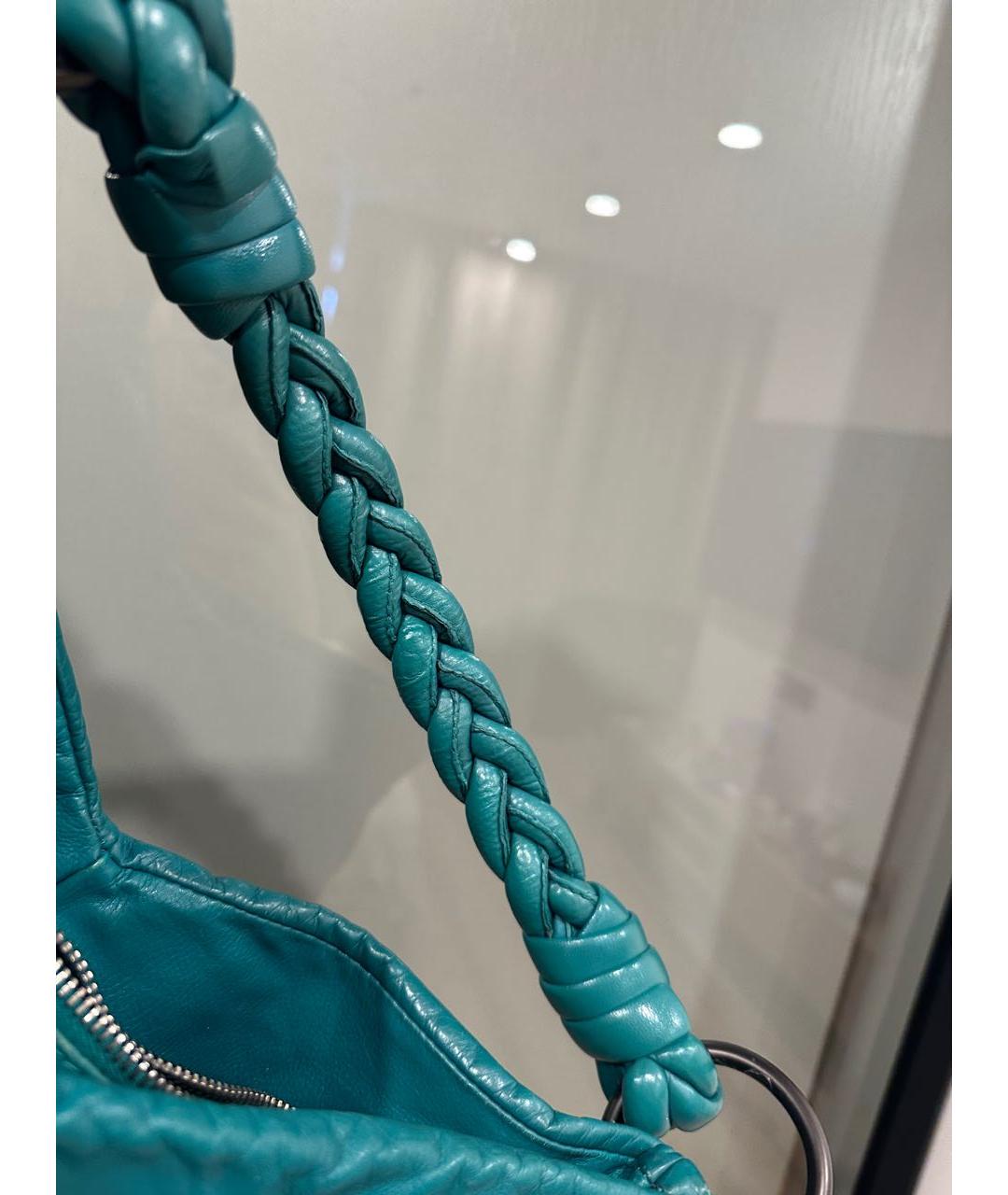 BOTTEGA VENETA Голубая кожаная сумка тоут, фото 4