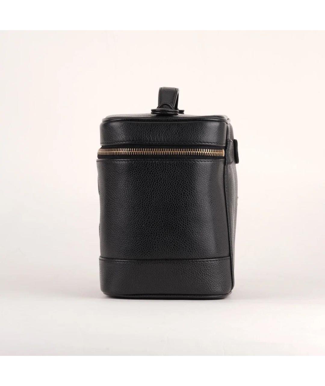 CHANEL Черная кожаная сумка с короткими ручками, фото 5