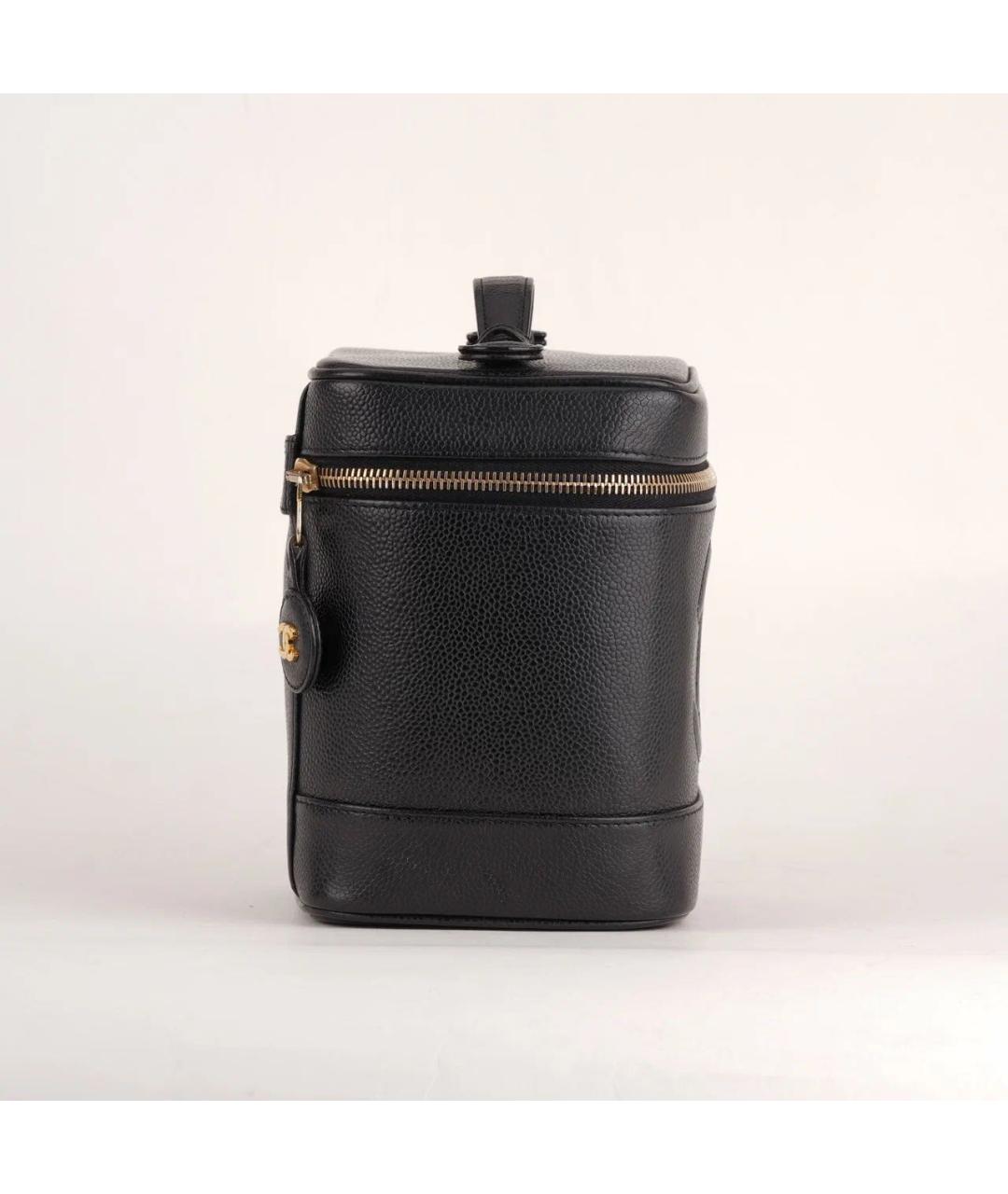 CHANEL Черная кожаная сумка с короткими ручками, фото 4