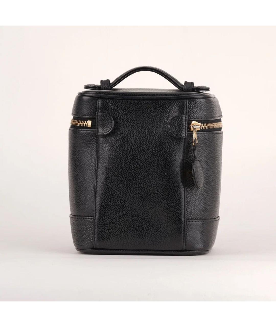 CHANEL Черная кожаная сумка с короткими ручками, фото 3