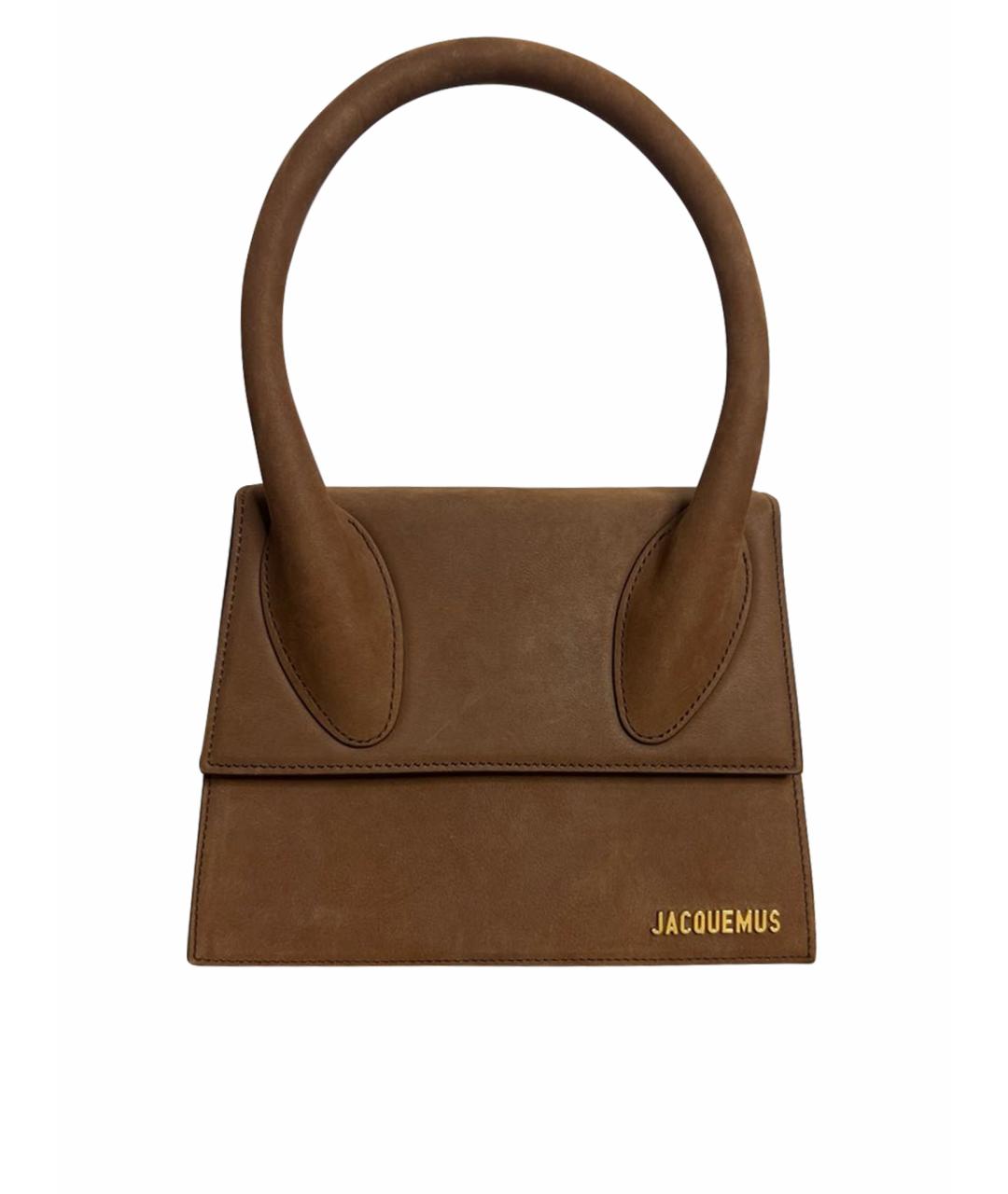 JACQUEMUS Коричневая замшевая сумка через плечо, фото 1